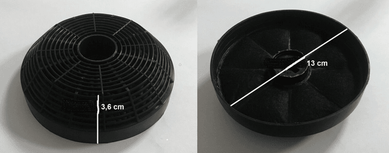 130x36 mm Sirkelformet kullfilter